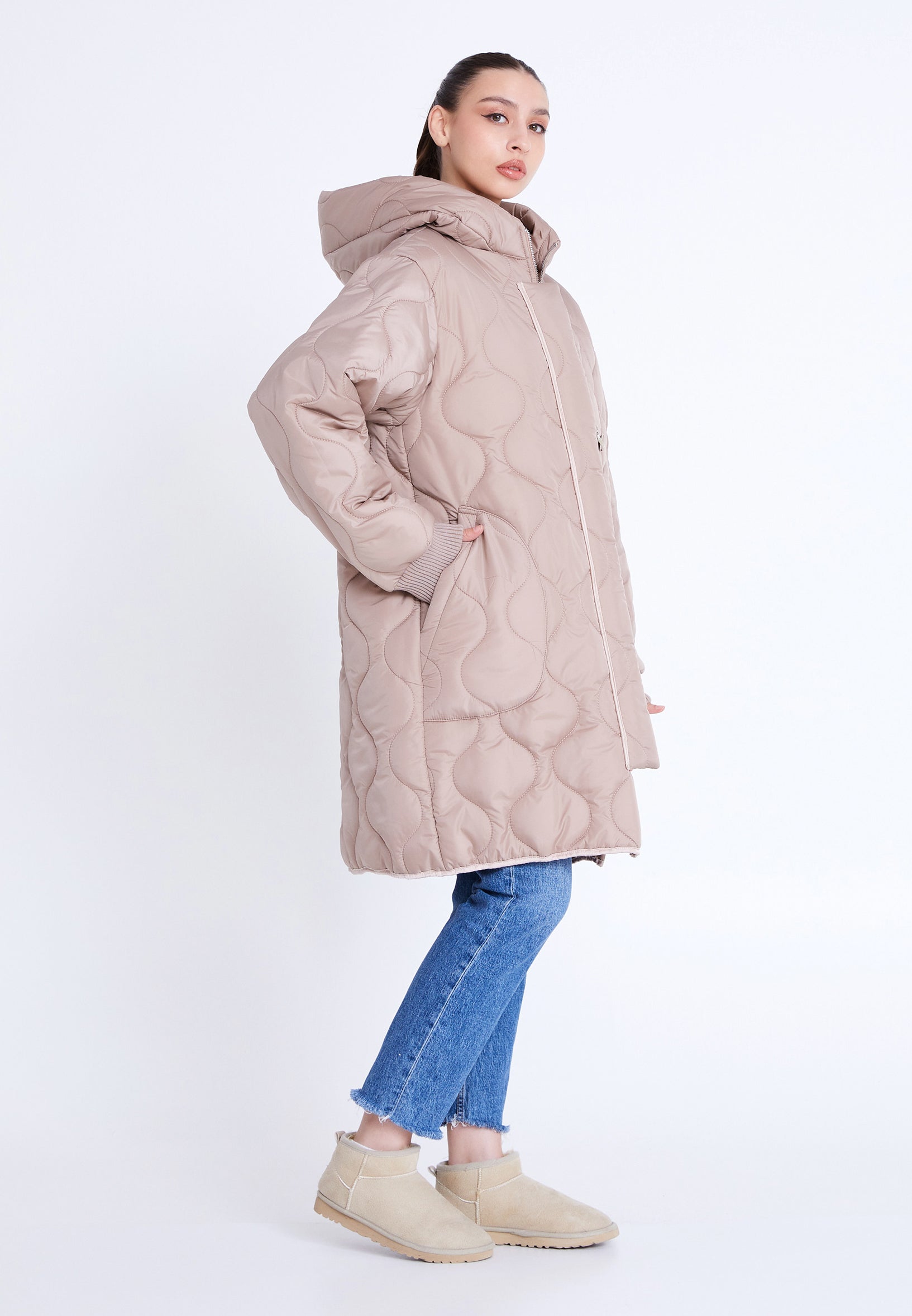 Polyester Solid Color Regular Coat mrs25k9578 - Coat - Istanbul Fashion Center