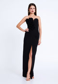 Strapless Maxi Viscose Column Regular Wedding Guest Dress syj0061 - Wedding Guest Dress - Istanbul Fashion Center