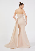 Strapless Maxi Crepe Mermaid Regular Wedding Guest Dress hot5245 - Wedding Guest Dress - Istanbul Fashion Center
