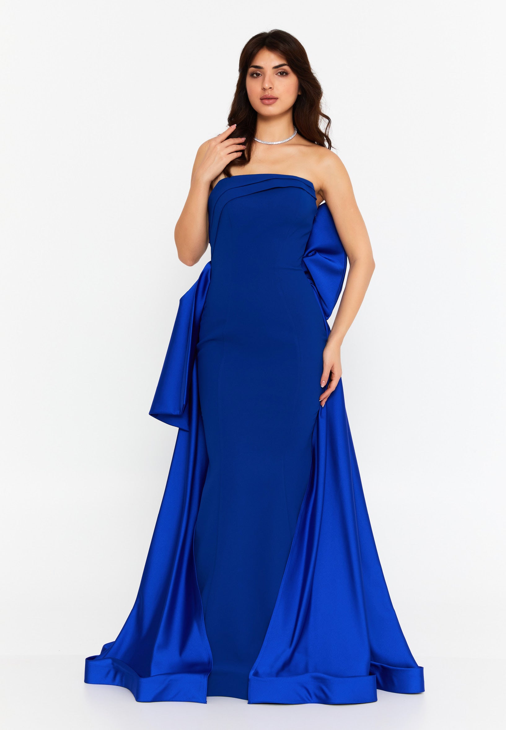 Strapless Maxi Viscose Mermaid Regular Wedding Guest Dress all4481 - Wedding Guest Dress - Istanbul Fashion Center