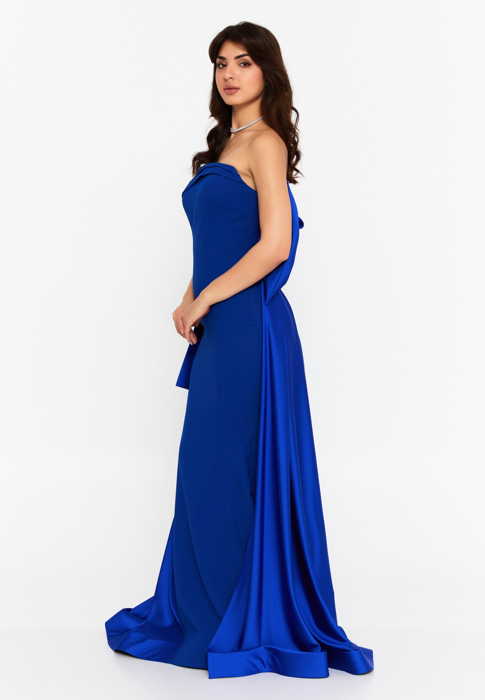 Strapless Maxi Viscose Mermaid Regular Wedding Guest Dress all4481 - Wedding Guest Dress - Istanbul Fashion Center