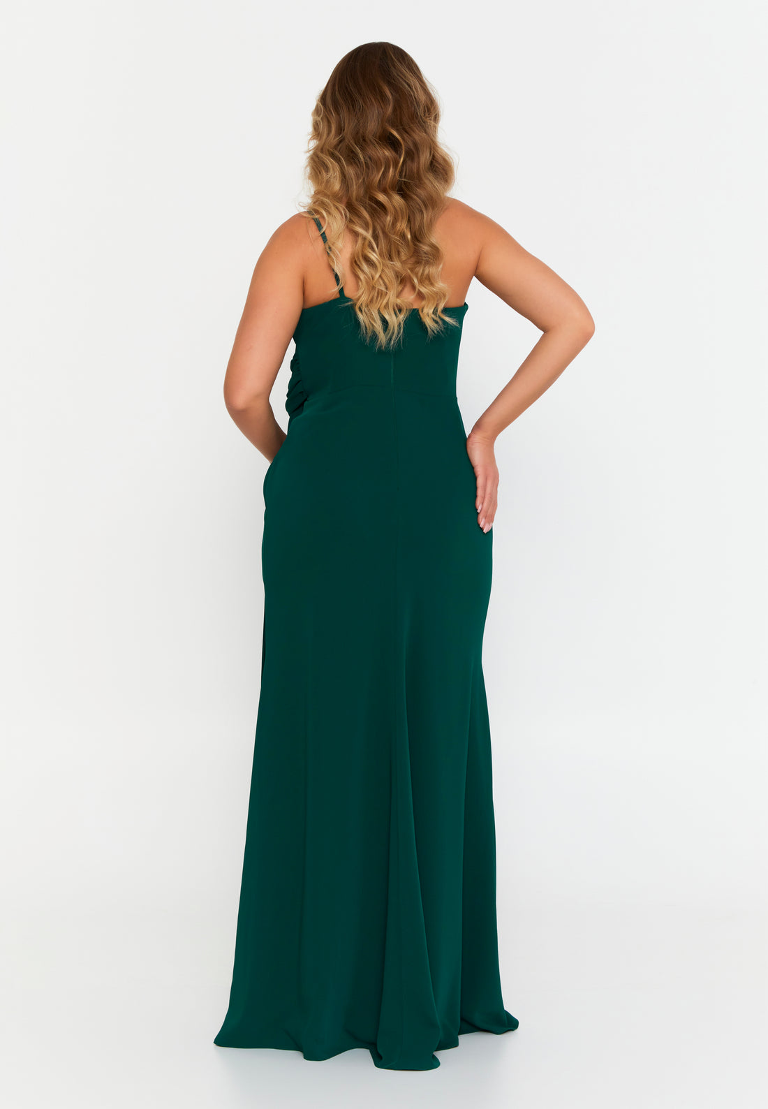 One Shoulder Maxi Viscose Mermaid Plus Size Wedding Guest Dress srn9396-b