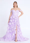 Off Shoulder Maxi Tulle Column Regular Prom Dress mti1109 - Prom Dress - Istanbul Fashion Center