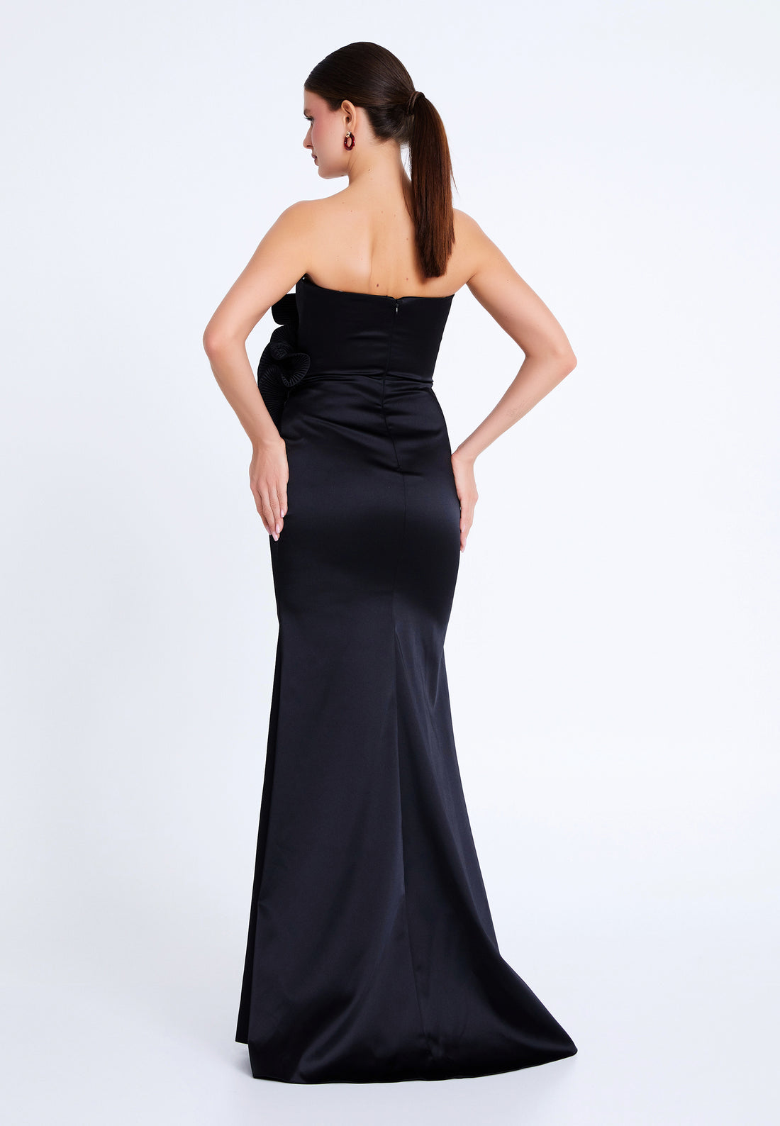 Strapless Maxi Satin Mermaid Regular Wedding Guest Dress ses2967