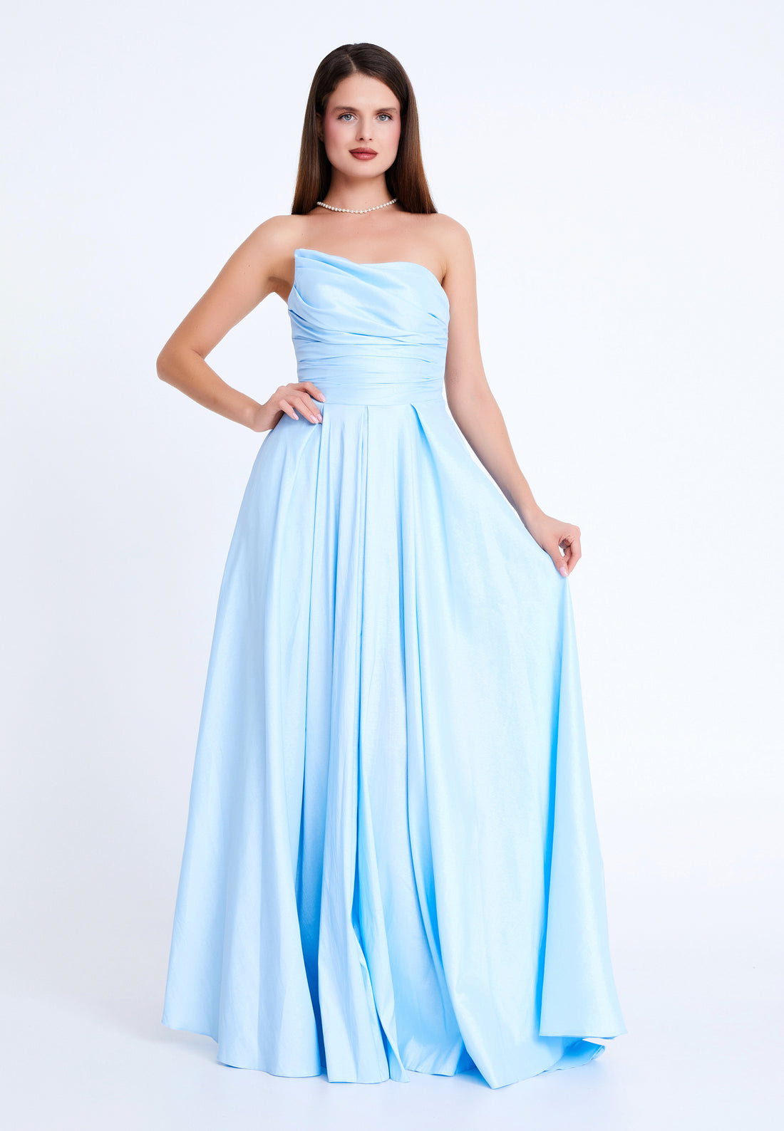 Strapless Maxi Polyester Column Regular Wedding Guest Dress hot5104 - Wedding Guest Dress - Istanbul Fashion Center