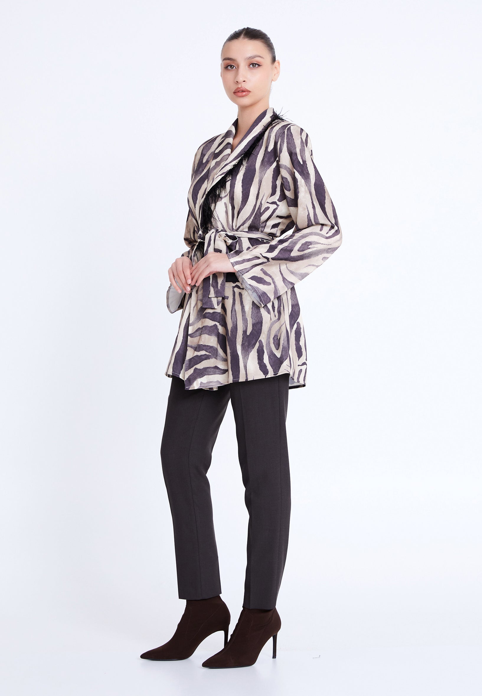 Long Sleeve Patterned Regular Tunic imz24k5179 - Tunic - Istanbul Fashion Center