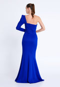 One Shoulder Maxi Viscose Mermaid Regular Wedding Guest Dress see10032 - Wedding Guest Dress - Istanbul Fashion Center