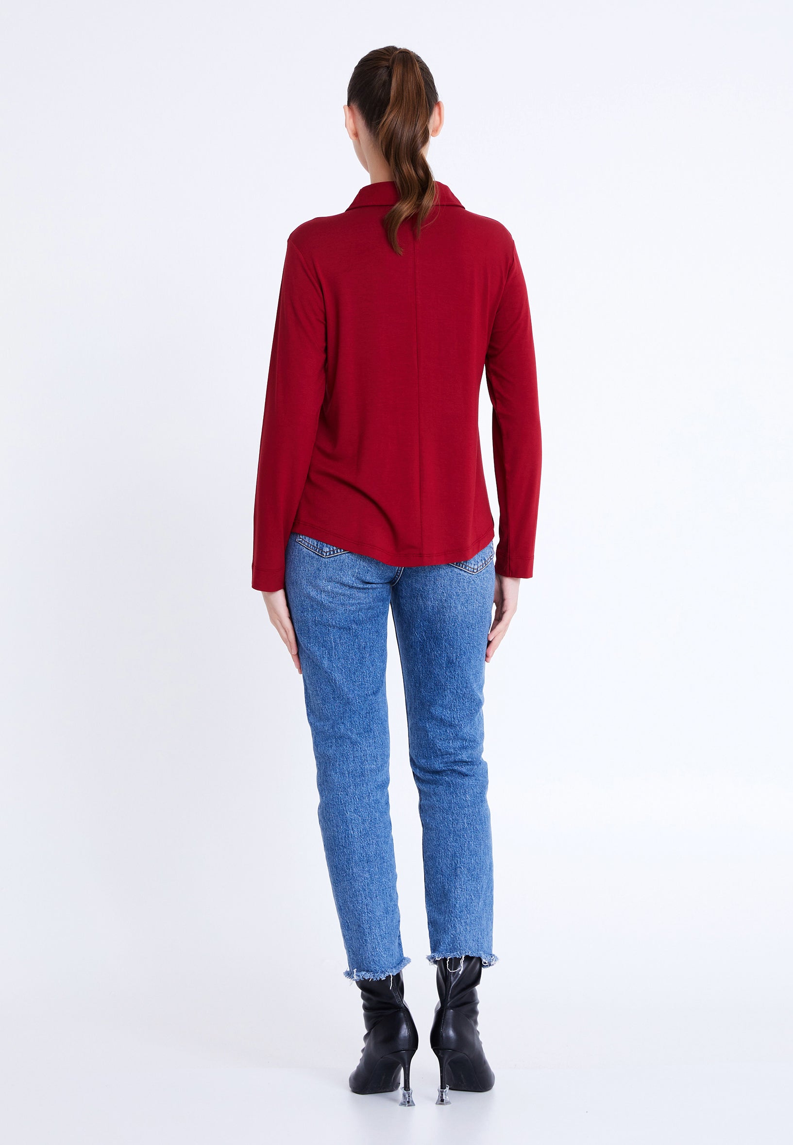 Long Sleeve Solid Color Regular Blouse blb25k1310 - Blouse - Istanbul Fashion Center