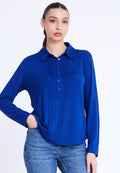 Long Sleeve Solid Color Regular Blouse blb25k1310 - Blouse - Istanbul Fashion Center