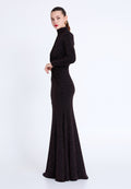 Long Sleeve Maxi Lycra Mermaid Regular Wedding Guest Dress see10155 - Wedding Guest Dress - Istanbul Fashion Center