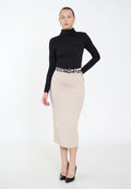 Midi Solid Color Regular Skirt sds25k31007 - Skirt - Istanbul Fashion Center