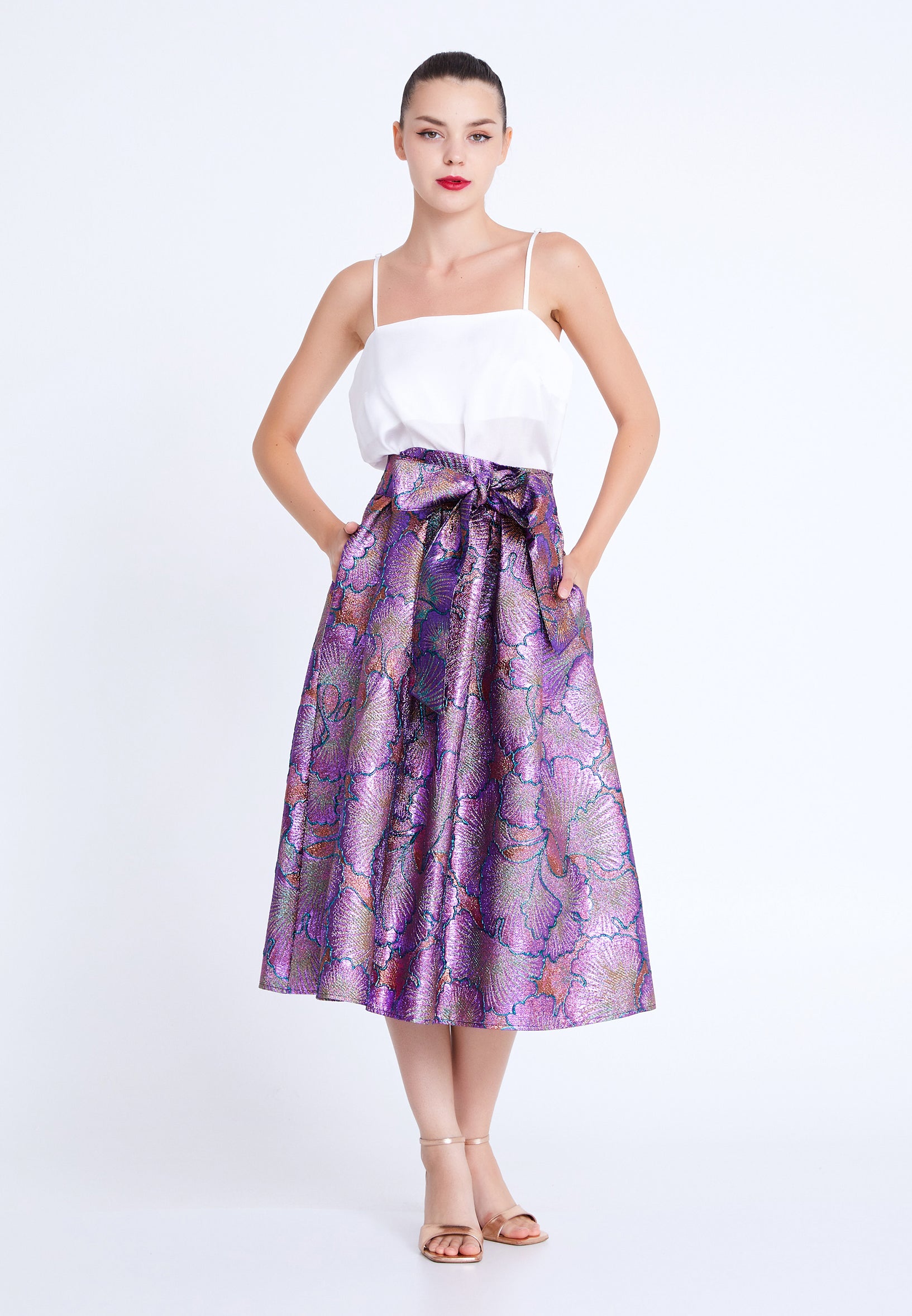 Midi Patterned Regular Skirt imz24k3057 - Skirt - Istanbul Fashion Center