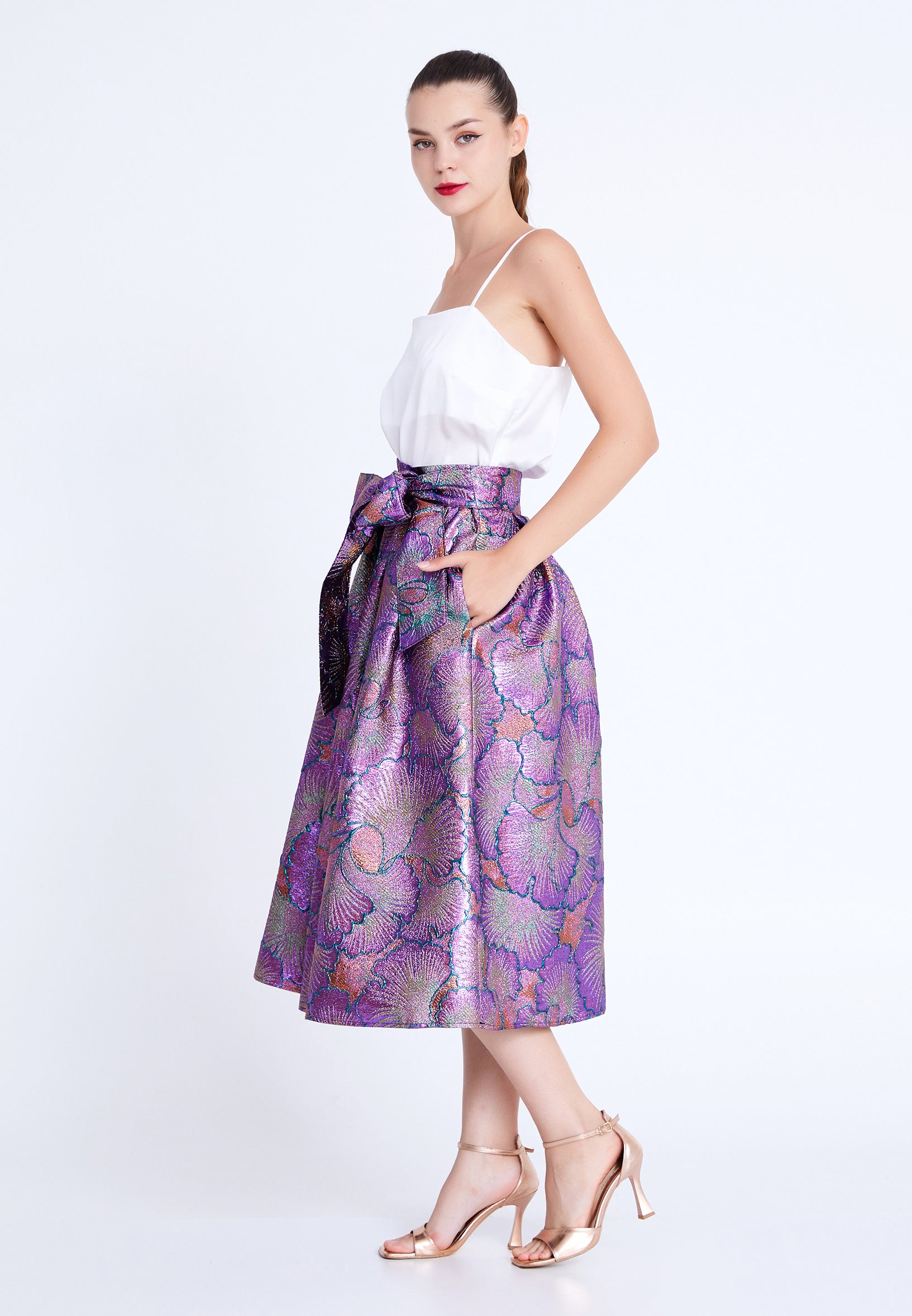 Midi Patterned Regular Skirt imz24k3057 - Skirt - Istanbul Fashion Center