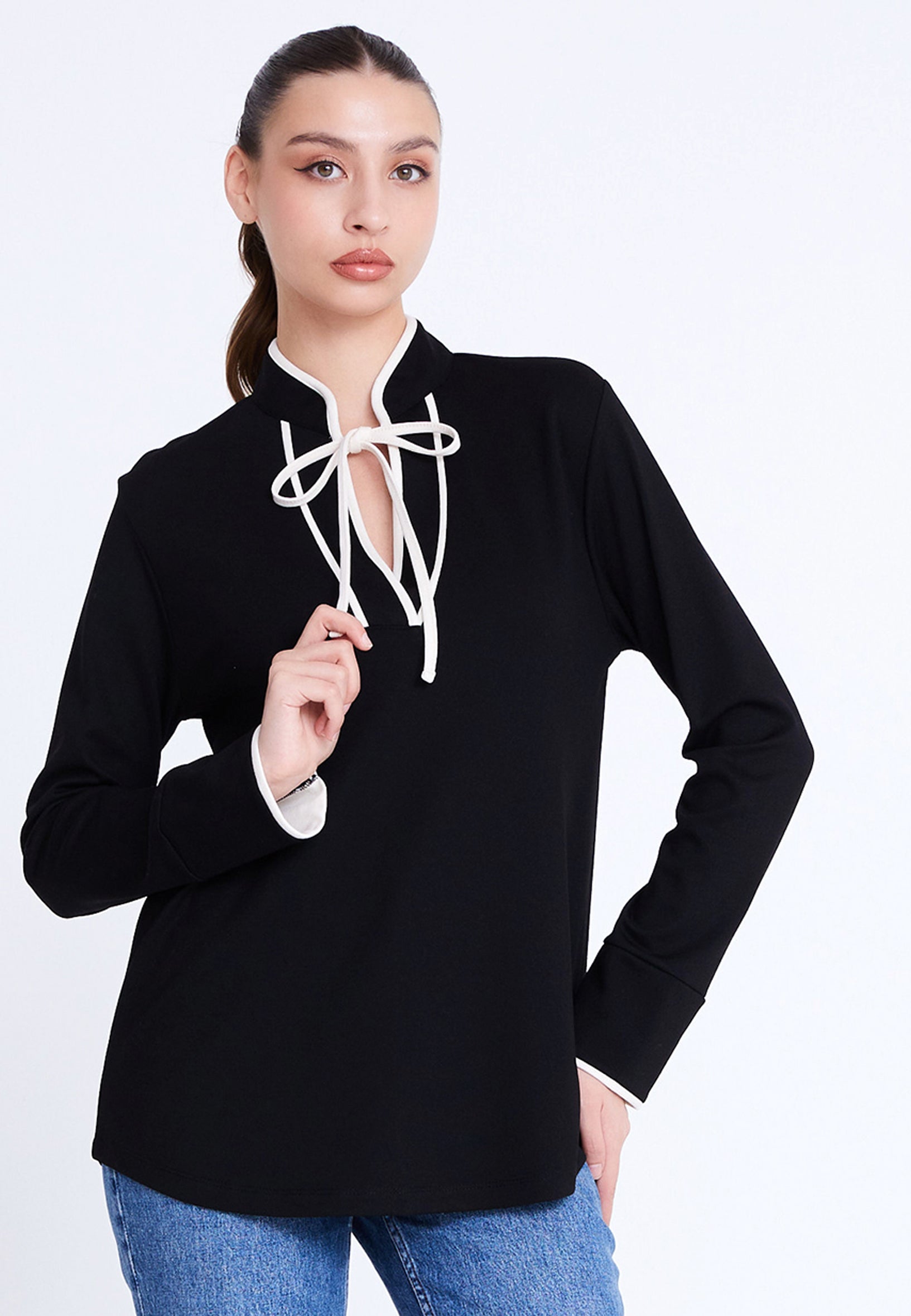 Long Sleeve Solid Color Regular Blouse blb25k1003 - Blouse - Istanbul Fashion Center