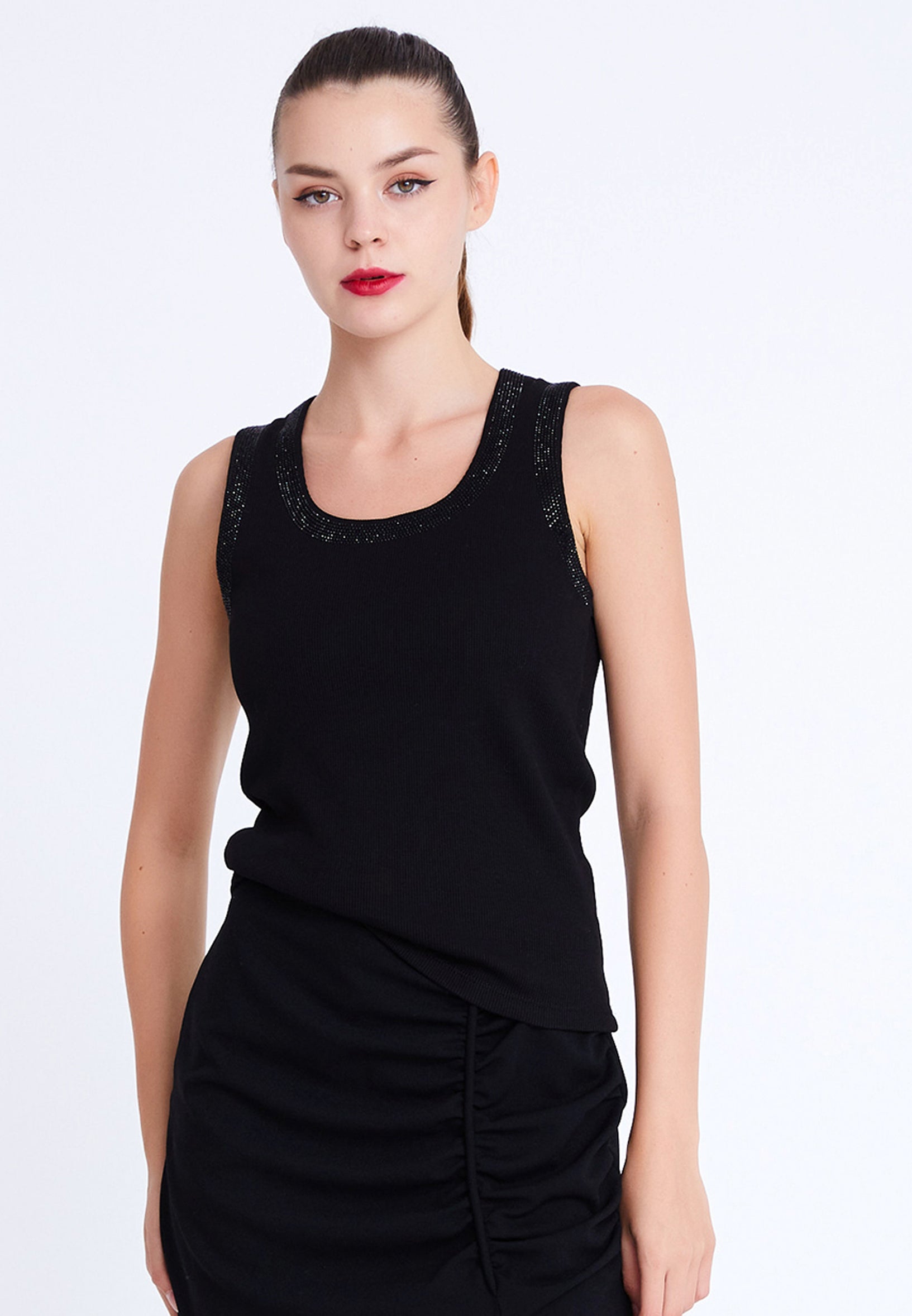 Sleeveless Solid Color Regular Blouse blb25k1790 - Blouse - Istanbul Fashion Center