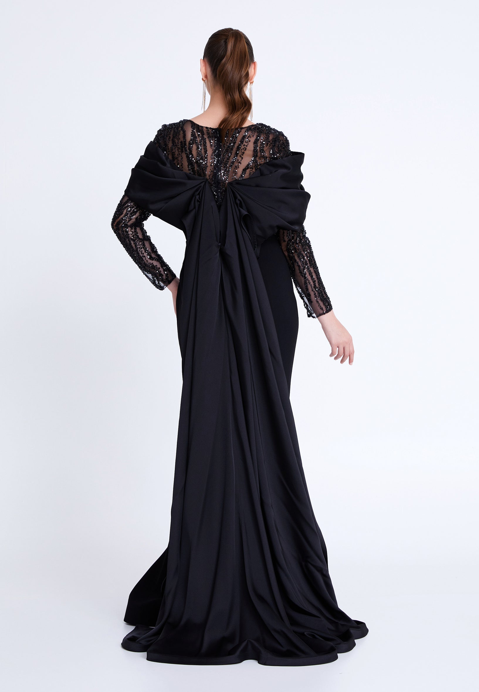 Long Sleeve Maxi Viscose Mermaid Regular Wedding Guest Dress all4489 - Wedding Guest Dress - Istanbul Fashion Center