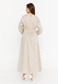 Long Sleeve Midi Polyester Column Regular Casual Dress brn25k0928 - Casual Dress - Istanbul Fashion Center