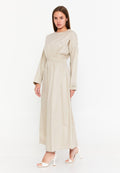 Long Sleeve Midi Polyester Column Regular Casual Dress brn25k0928 - Casual Dress - Istanbul Fashion Center