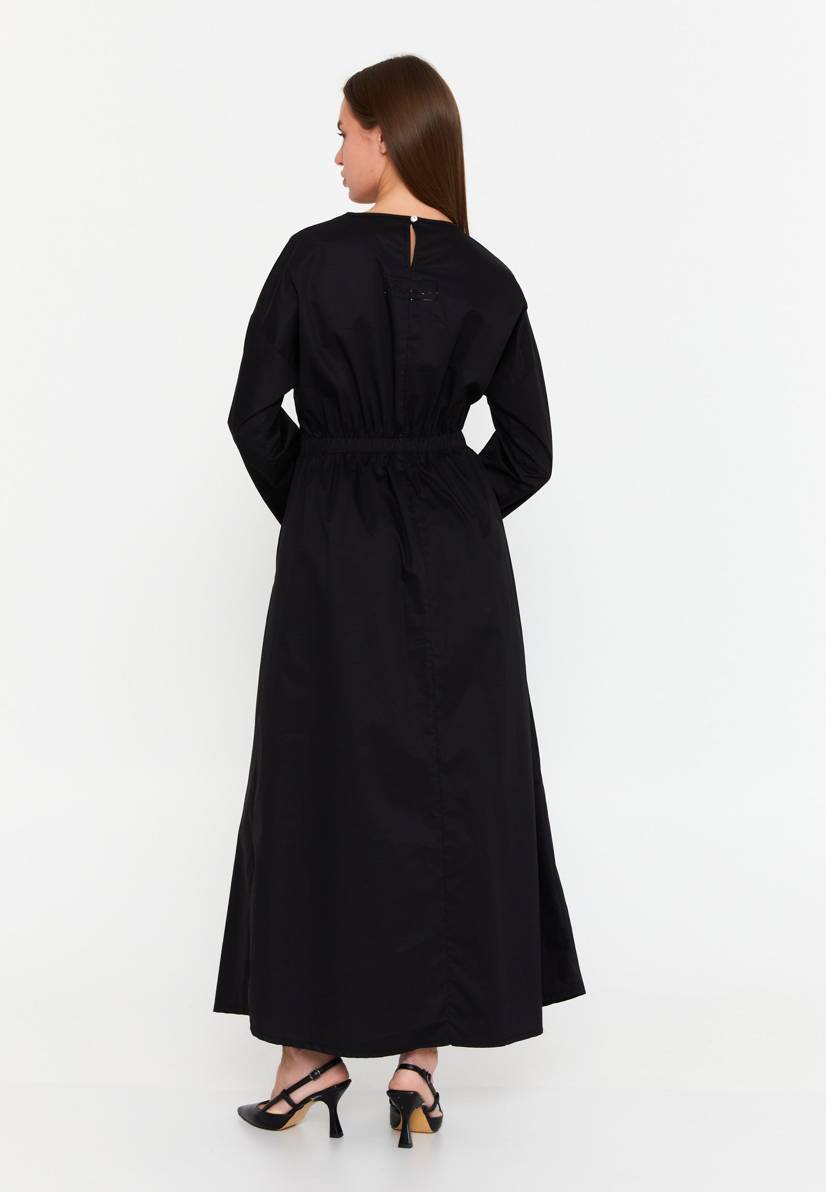 Long Sleeve Midi Polyester Column Regular Casual Dress brn25k0928 - Casual Dress - Istanbul Fashion Center