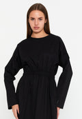 Long Sleeve Midi Polyester Column Regular Casual Dress brn25k0928 - Casual Dress - Istanbul Fashion Center