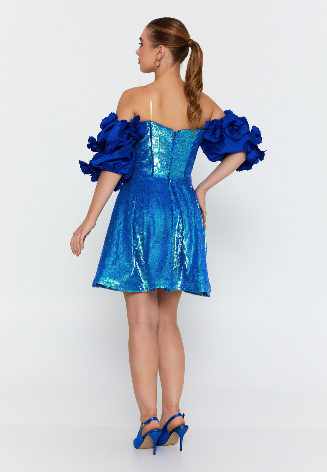 Off Shoulder Mini Sequin A - Line Regular Cocktail Dress max5876pay