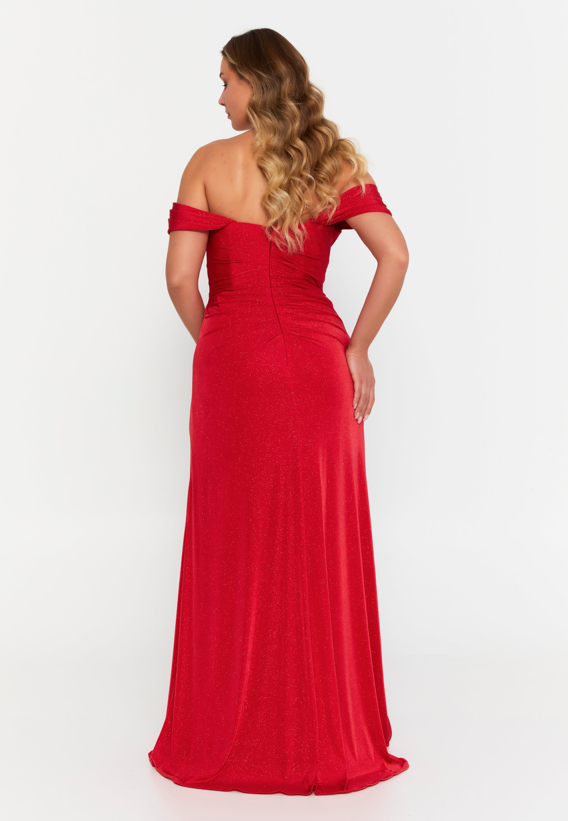 Off Shoulder Maxi Lycra Bodycon Plus Size Wedding Guest Dress srf8212 - Wedding Guest Dress - Istanbul Fashion Center