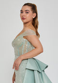 Off Shoulder Maxi Sequin Regular Engagement Dress dns3257 - Engagement Dress - Istanbul Fashion Center