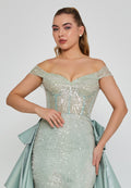 Off Shoulder Maxi Sequin Regular Engagement Dress dns3257 - Engagement Dress - Istanbul Fashion Center