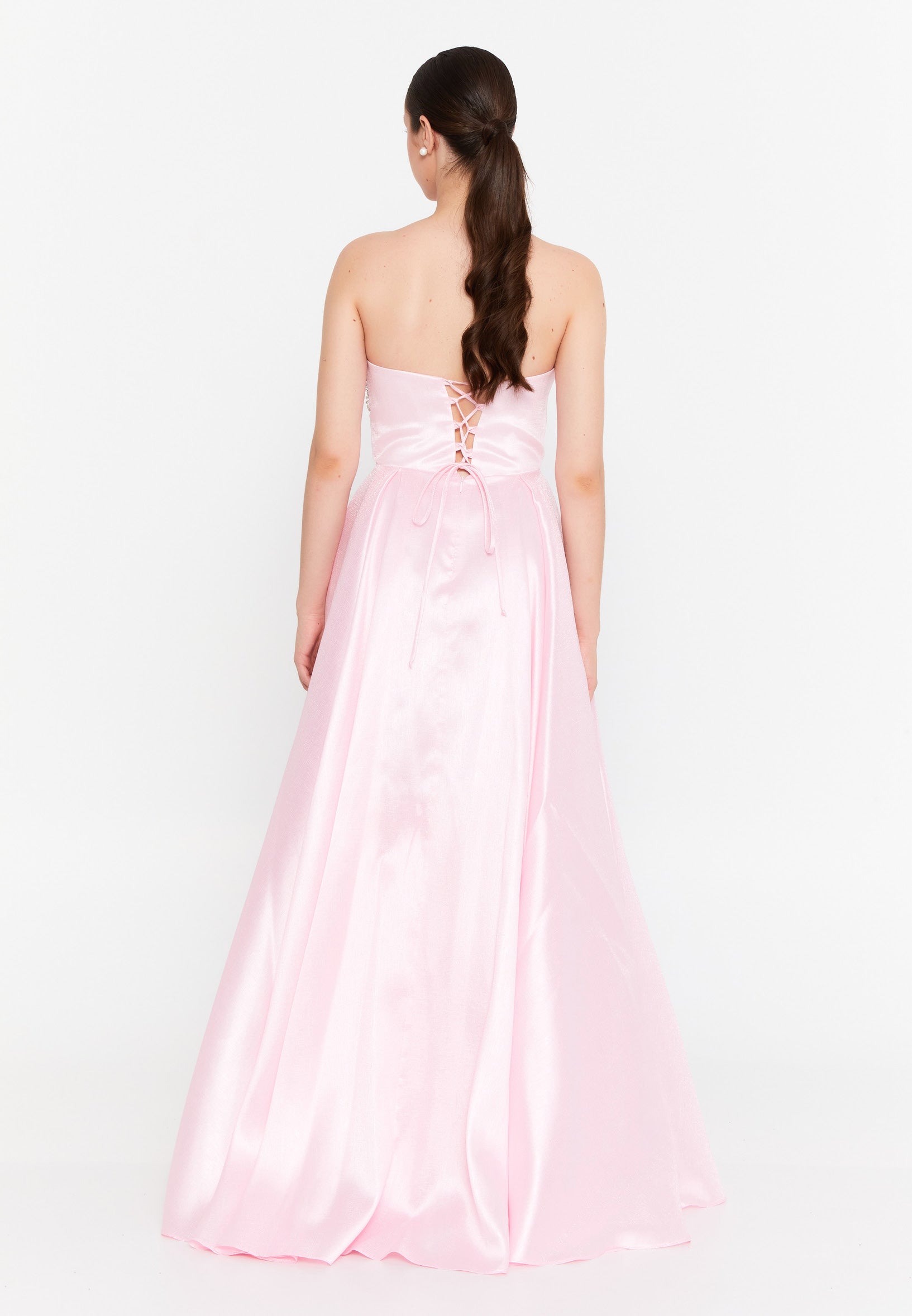 Strapless Maxi Polyester A - Line Regular Prom Dress ins3111 - Prom Dress - Istanbul Fashion Center