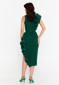 Sleeveless Midi Crepe Column Regular Evening Dress opr2051 - Evening Dress - Istanbul Fashion Center