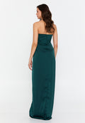 Strapless Maxi Satin Column Regular Wedding Guest Dress drd5062 - Wedding Guest Dress - Istanbul Fashion Center