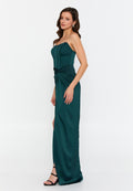 Strapless Maxi Satin Column Regular Wedding Guest Dress drd5062 - Wedding Guest Dress - Istanbul Fashion Center