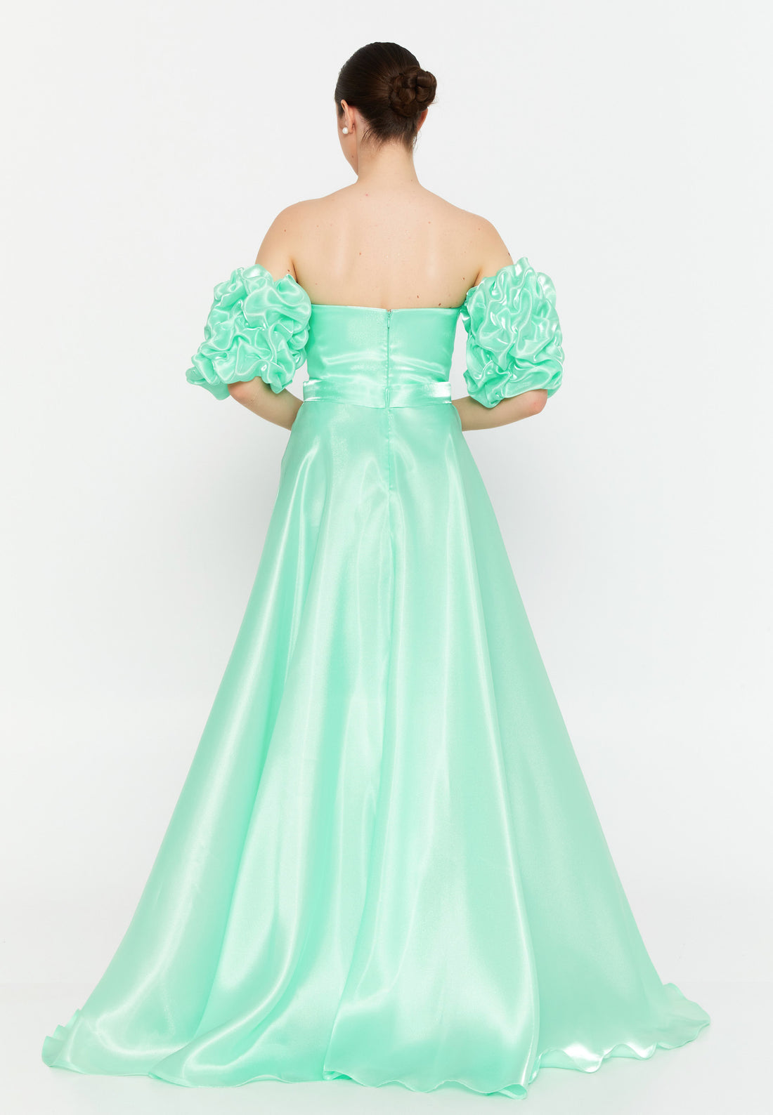 Off Shoulder Maxi Polyester A - Line Regular Prom Dress ins3136