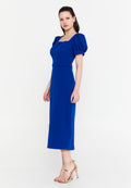 Short Sleeve Midi Viscose Column Regular Evening Dress aln1898 - Evening Dress - Istanbul Fashion Center
