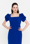 Short Sleeve Midi Viscose Column Regular Evening Dress aln1898 - Evening Dress - Istanbul Fashion Center