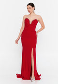 Strapless Maxi Viscose Mermaid Regular Wedding Guest Dress aln1840 - Wedding Guest Dress - Istanbul Fashion Center