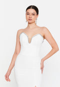 Strapless Maxi Viscose Mermaid Regular Wedding Guest Dress aln1840 - Wedding Guest Dress - Istanbul Fashion Center