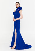 One Shoulder Maxi Viscose Mermaid Regular Wedding Guest Dress aln1892 - Wedding Guest Dress - Istanbul Fashion Center