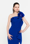 One Shoulder Maxi Viscose Mermaid Regular Wedding Guest Dress aln1892 - Wedding Guest Dress - Istanbul Fashion Center