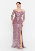 Off Shoulder Maxi Tulle Mermaid Plus Size Wedding Guest Dress aln01852 - Wedding Guest Dress - Istanbul Fashion Center