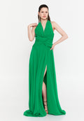 Sleeveless Maxi Chiffon Column Regular Wedding Guest Dress aln1914 - Wedding Guest Dress - Istanbul Fashion Center