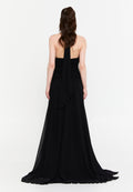 Sleeveless Maxi Chiffon Column Regular Wedding Guest Dress aln1914 - Wedding Guest Dress - Istanbul Fashion Center