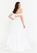 Off Shoulder Maxi Polyester A - Line Regular Prom Dress aln1855 - Prom Dress - Istanbul Fashion Center