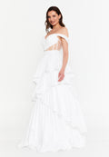 Off Shoulder Maxi Polyester A - Line Regular Prom Dress aln1855 - Prom Dress - Istanbul Fashion Center