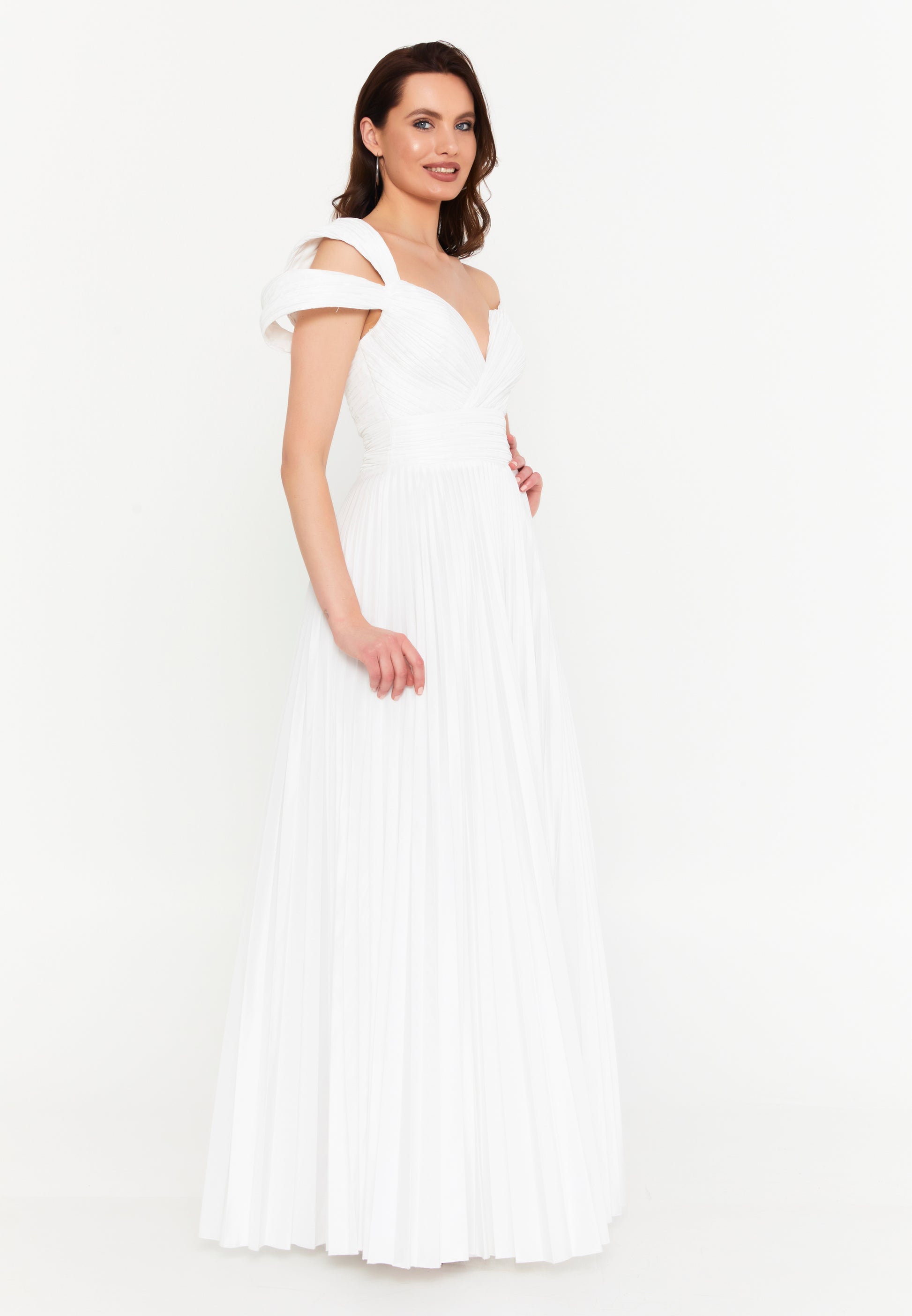 Sleeveless Maxi Polyester A - Line Regular Prom Dress aln1845 - Prom Dress - Istanbul Fashion Center
