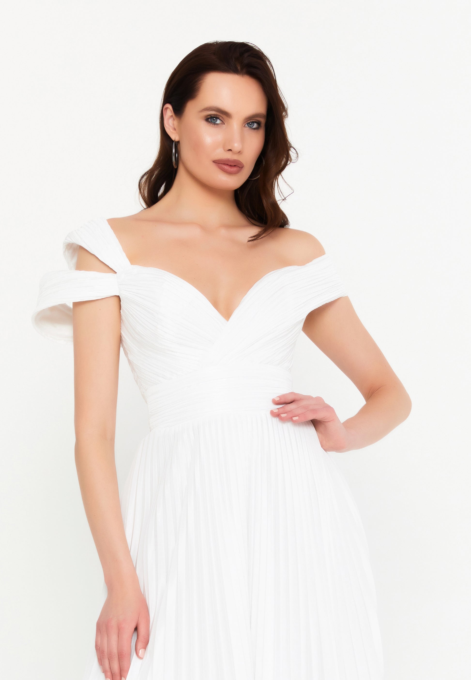 Sleeveless Maxi Polyester A - Line Regular Prom Dress aln1845 - Prom Dress - Istanbul Fashion Center