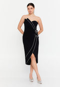 Strapless Mini Viscose Column Regular Evening Dress aln1811 - Evening Dress - Istanbul Fashion Center