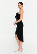 Strapless Mini Viscose Column Regular Evening Dress aln1811 - Evening Dress - Istanbul Fashion Center