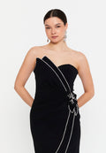 Strapless Mini Viscose Column Regular Evening Dress aln1811 - Evening Dress - Istanbul Fashion Center