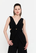 Sleeveless Maxi Chiffon Column Regular Wedding Guest Dress aln1910 - Wedding Guest Dress - Istanbul Fashion Center
